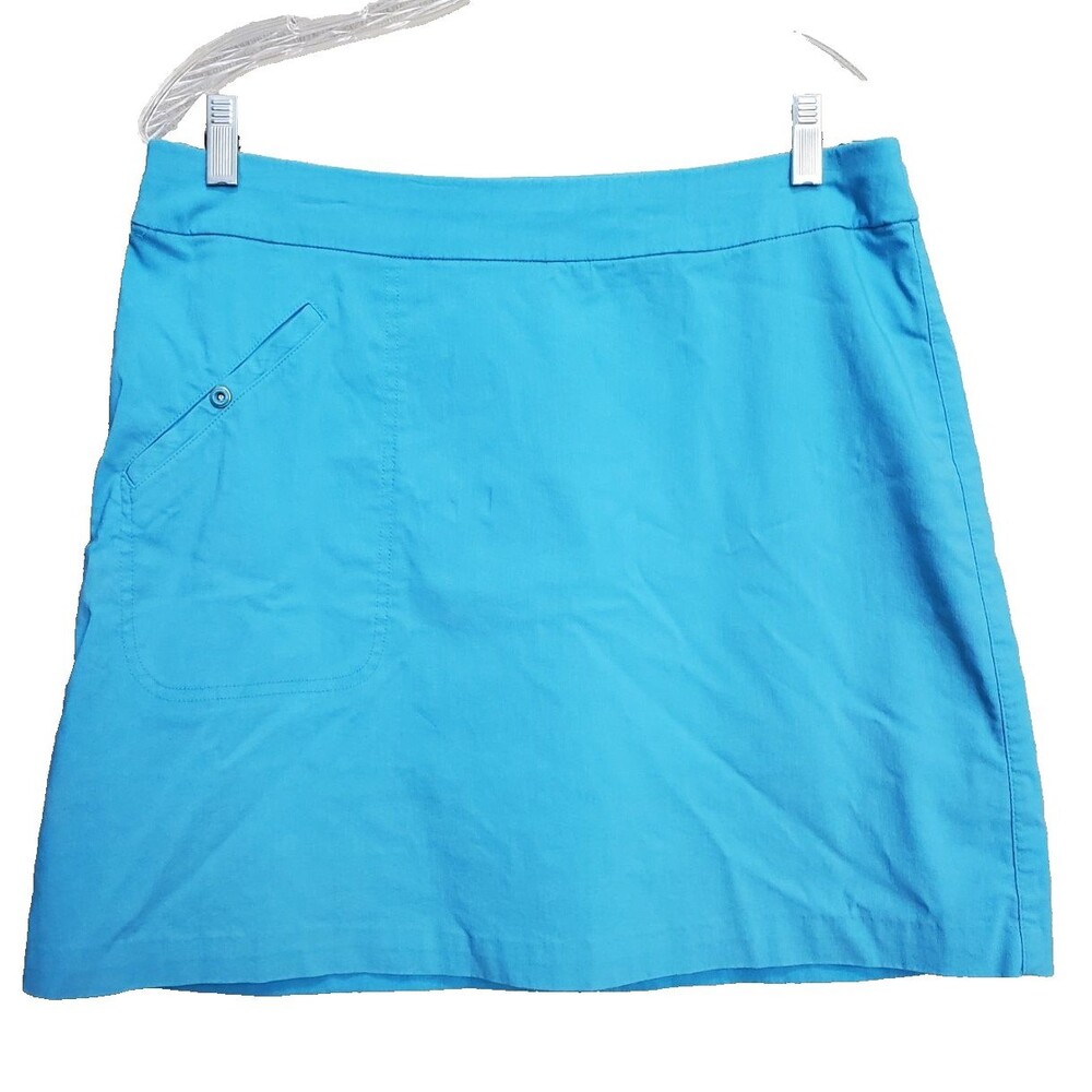 Jamie Sadock Blue Pull-On Golf Skort with Snap-Close Pockets Size 12 Activewear